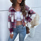 Retro Fashion Plaid Lapel Short Jacket