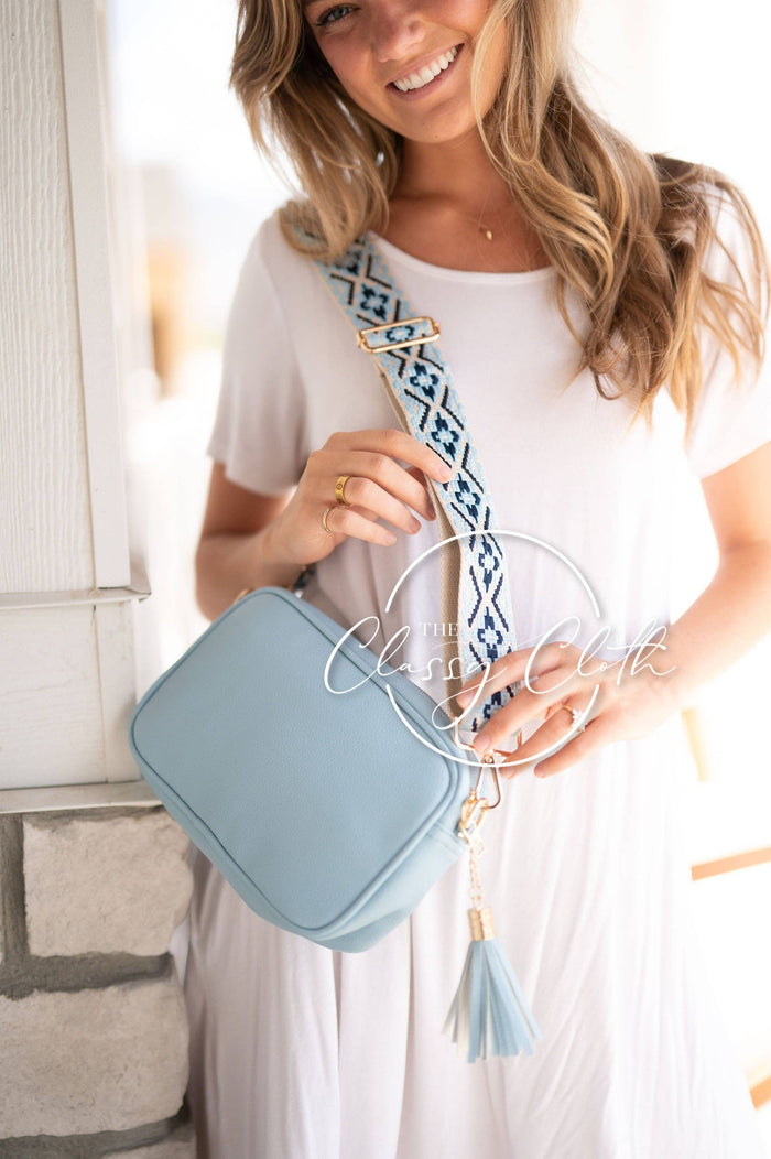 Clara Crossbody Bag R - Baby Blue - Blue Hues Boho RTS