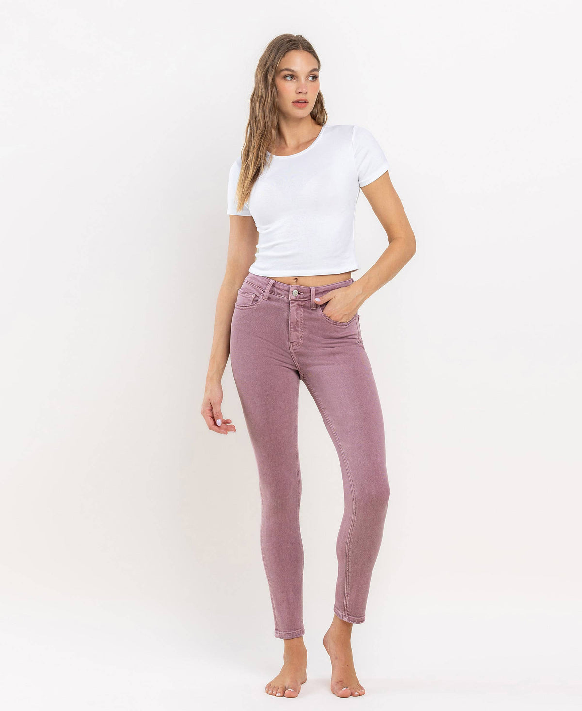 HIGH RISE ANKLE SKINNY JEANS V3499WMV