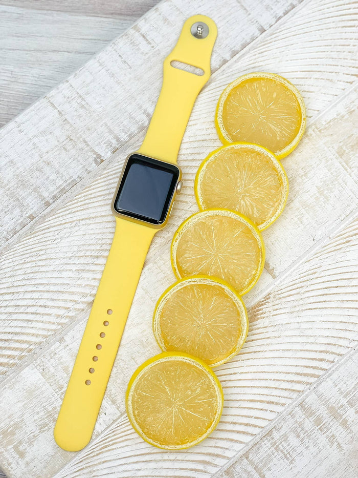 The Solid Silicone Smart Watch Band - Yellow M/L