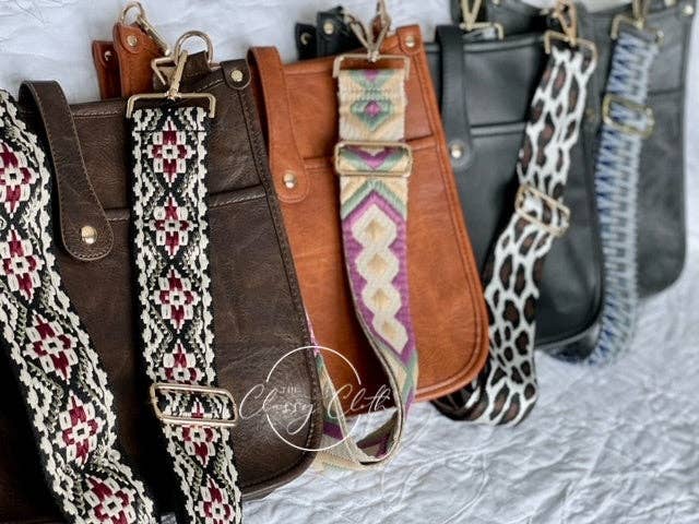 Eye Candy Crossbody Purse - Distressed Black - Teal Aqua RTS