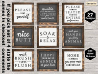 Bathroom Mini Collection Sign. Farmhouse Bathroom, Bathroom