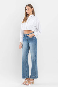FLYING MONKEY - HIGH RISE TROUSER HEM WIDE LEG JEANS