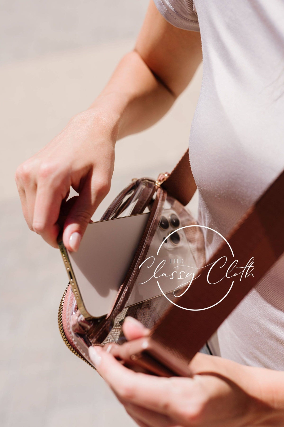 Stadium Clear Belt Bag - Caramel RTS