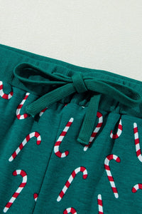 Green Christmas Candy Cane PJ Set