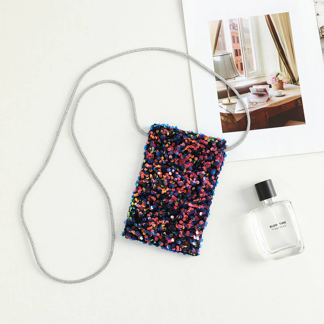 Sequined Mini Phone Sling Bag