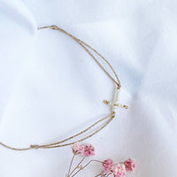 Eden mini stone cross bracelet (BED5)
