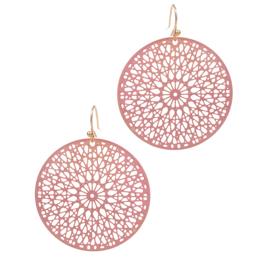 Brass Metal Round Shaped Hook Earrings
