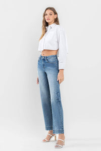 FLYING MONKEY - HIGH RISE TROUSER HEM WIDE LEG JEANS