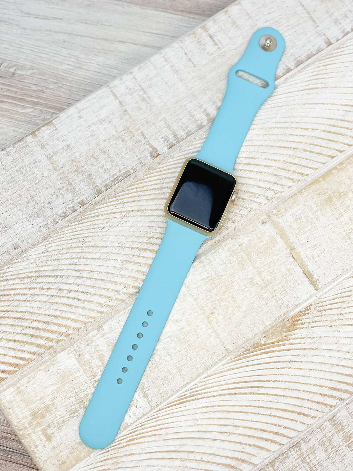 The Solid Silicone Smart Watch Band - Baby Blue S/M