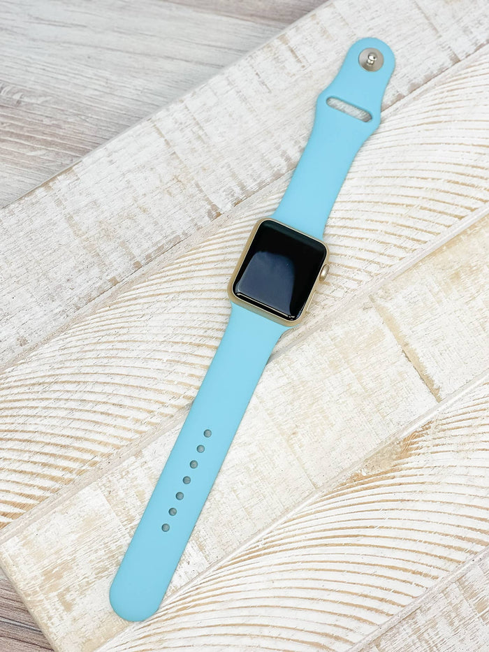The Solid Silicone Smart Watch Band - Baby Blue S/M