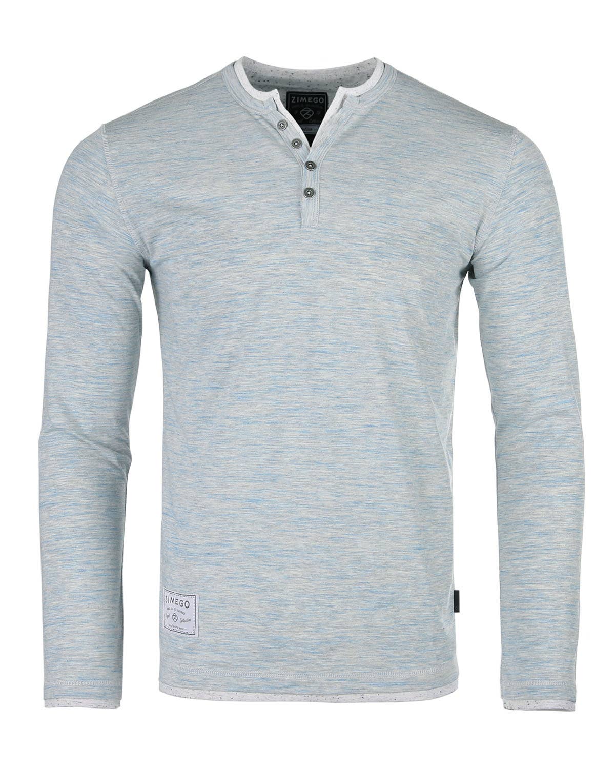 ZGLS247 - Long Sleeve Double Layered V-Neck Button Placket