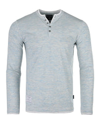 ZGLS247 - Long Sleeve Double Layered V-Neck Button Placket