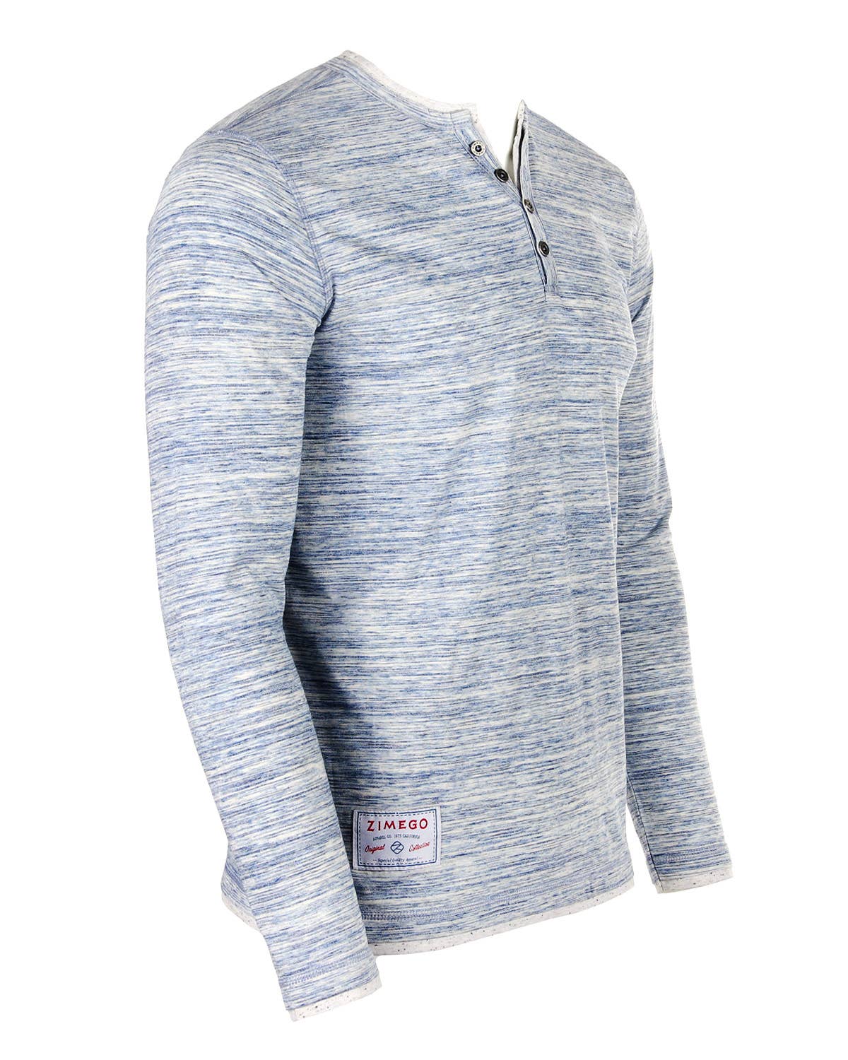 ZGLS247 - Long Sleeve Double Layered V-Neck Button Placket