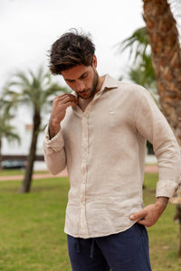 Custi Mikelo Beige Linen Shirt