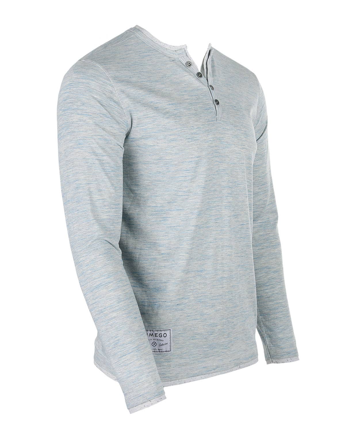 ZGLS247 - Long Sleeve Double Layered V-Neck Button Placket