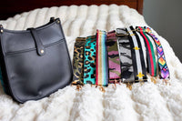 Eye Candy Crossbody Purse - Distressed Black - Teal Aqua RTS