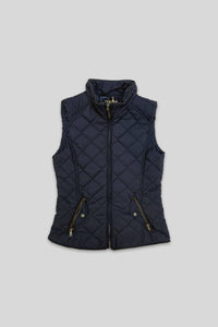 Navy Quilted Vest - Womens
