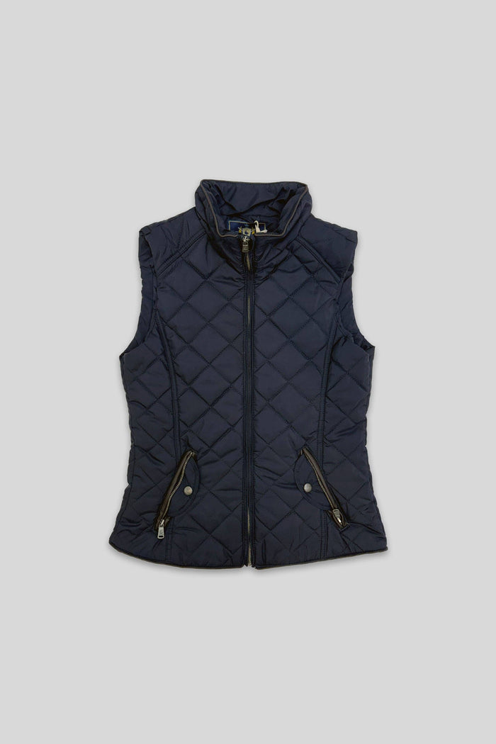 Navy Quilted Vest - Womens
