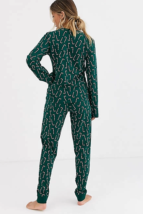 Green Christmas Candy Cane PJ Set