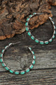 Sky Blue or Pink Gem Inlay Retro C-Shaped Earrings