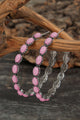 Sky Blue or Pink Gem Inlay Retro C-Shaped Earrings