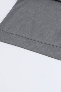 Grey Vintage Washed Puff Sleeve Sweatshirt