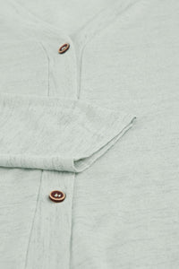 Solid Color Open-Front Buttons Cardigan