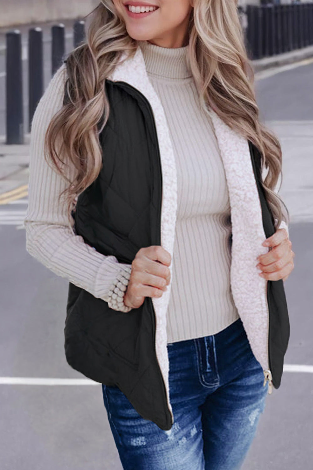 Fleece Lined Quilted Vest.