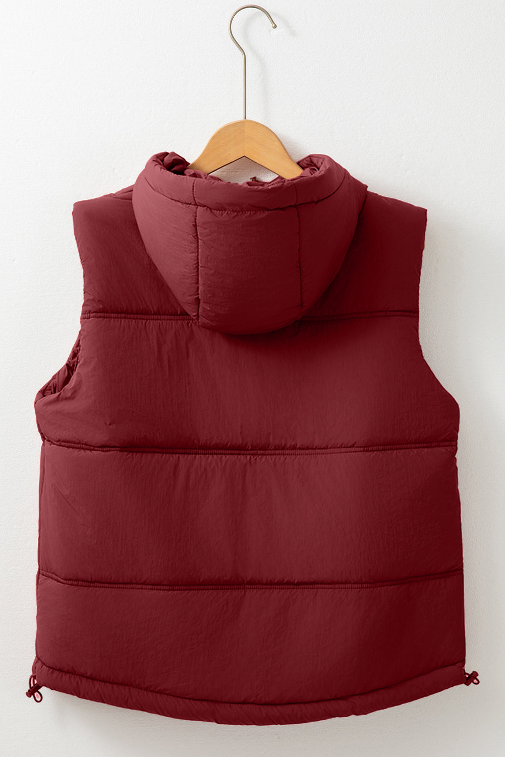 Clay Zip-up Side Pockets Hooded Puffer Vest LC853372-P8017