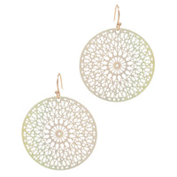 Brass Metal Round Shaped Hook Earrings