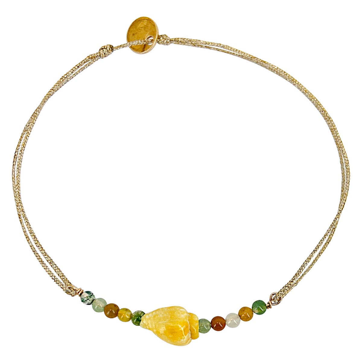 IROQUOIS BRACELET, SHELL AND AGATES (BCA23)