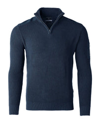 SWT31 ZIMEGO Mens Quarter Zip Up Mock Turtle Neck Sweater