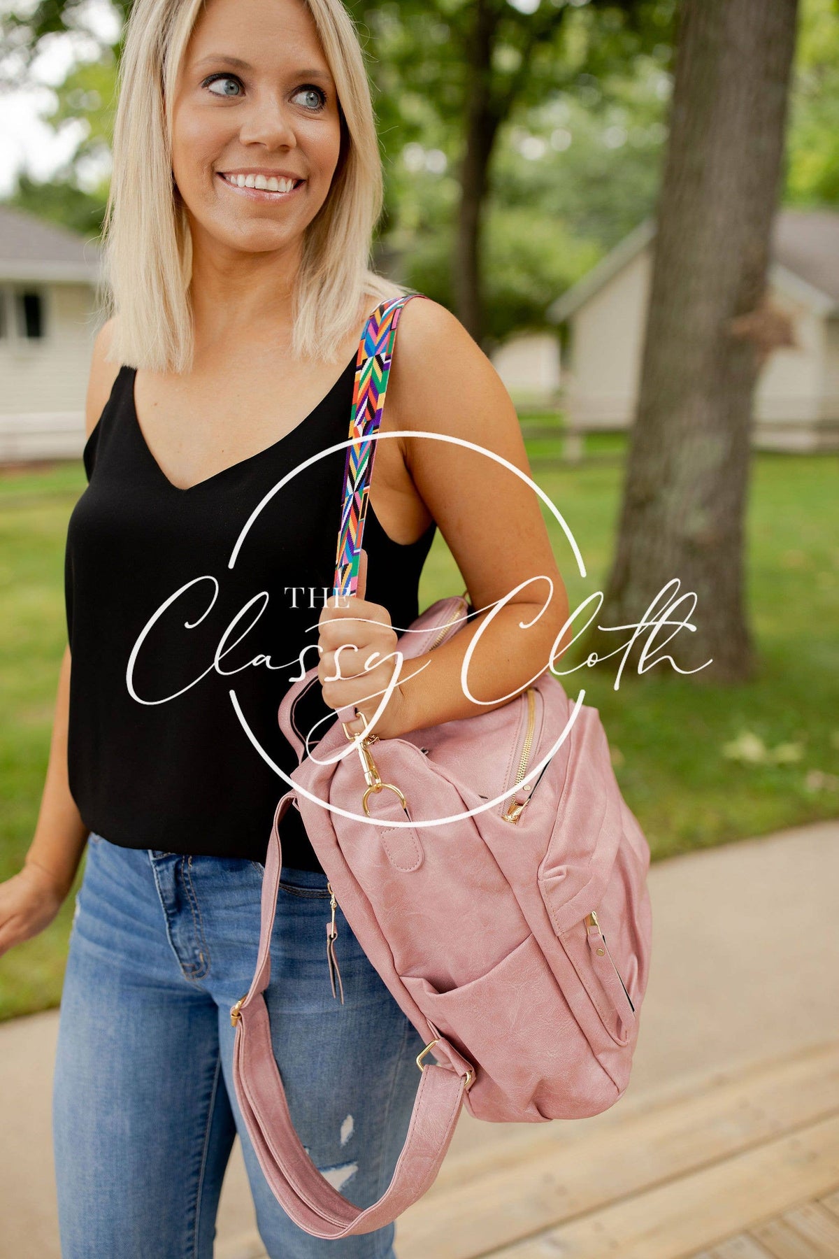 Chloe Convertible Backpack - Blush - Grey Pink Camo RTS