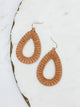 Oval Raffia Beaded Dangle Earrings