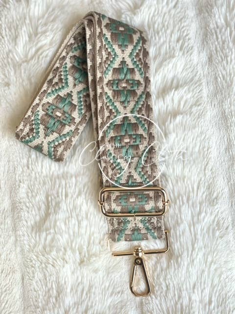 Crossbody Guitar Strap - Sage Olive Green Boho RTS