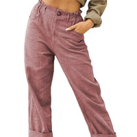 Relaxed Fit High-Waisted Casual Trousers