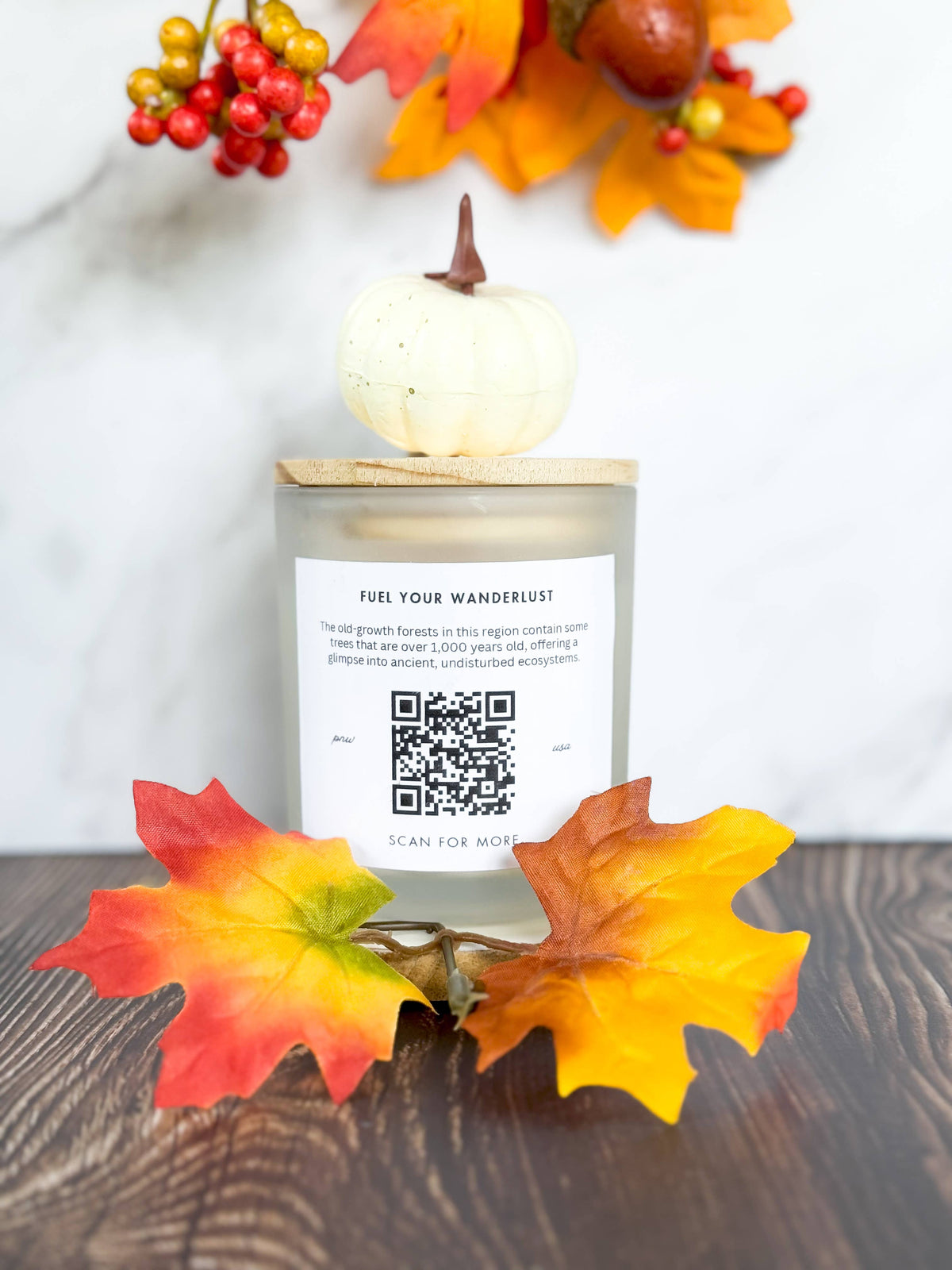 Pacific Northwest Foreset Soy Candle - White Frosted Glass