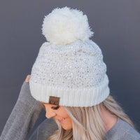 CC Sequin Pom Beanie