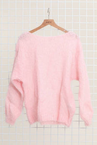 MOHAIR AND WOOL BOAT NECK SWEATER