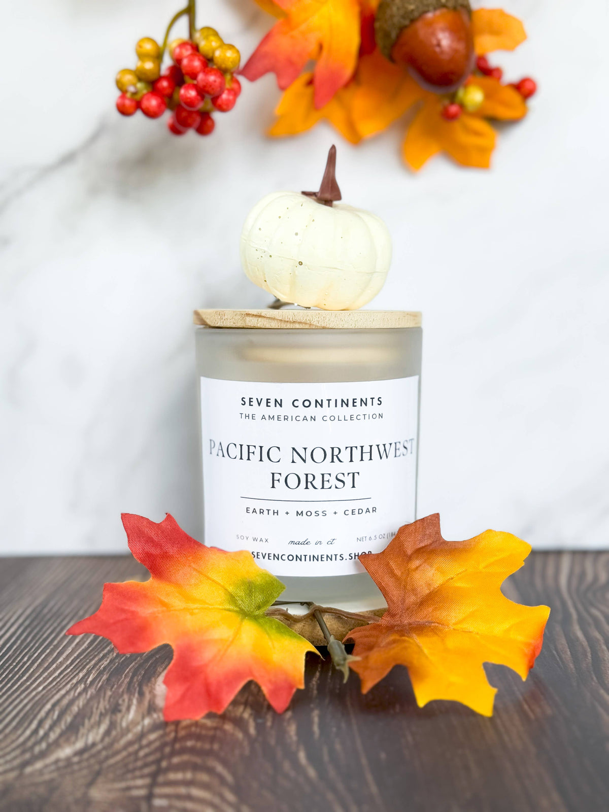 Pacific Northwest Foreset Soy Candle - White Frosted Glass