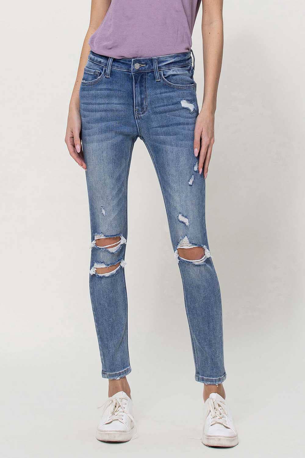 MID RISE ANKLE SKINNY JEANS V2948