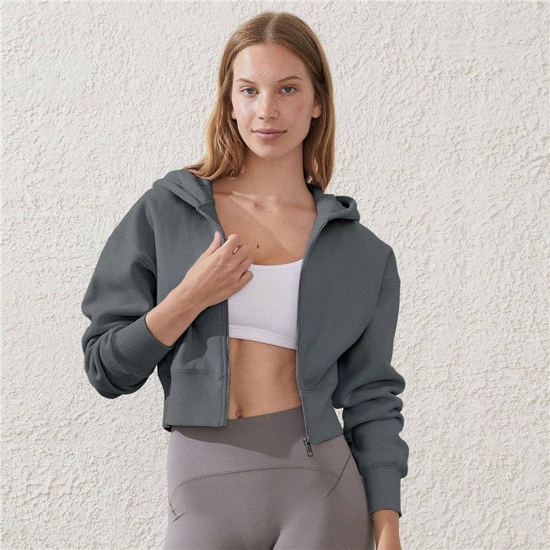 Casual Zip-Up Hoodie with Long Sleeves