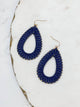 Oval Raffia Beaded Dangle Earrings