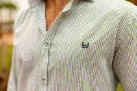 Custi Mikelo Green Button Down Linen Shirt
