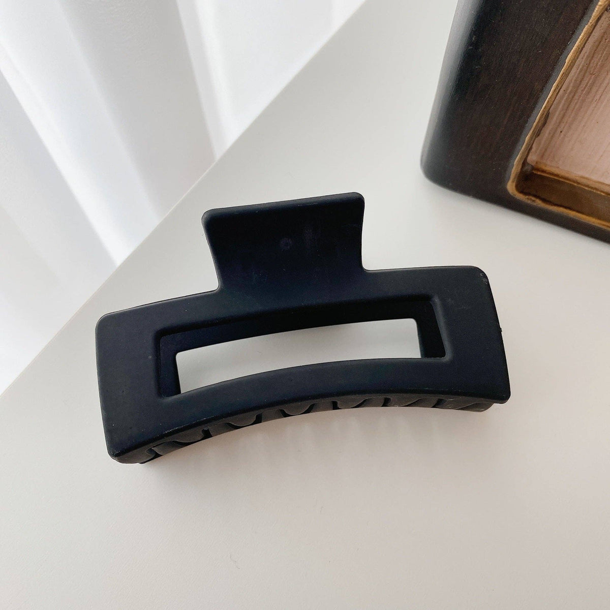 Rectangle Claw Clips in Matte Black Pack of 2