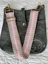 Crossbody Guitar Strap - Pretty In Pink Zig Zag RTS
