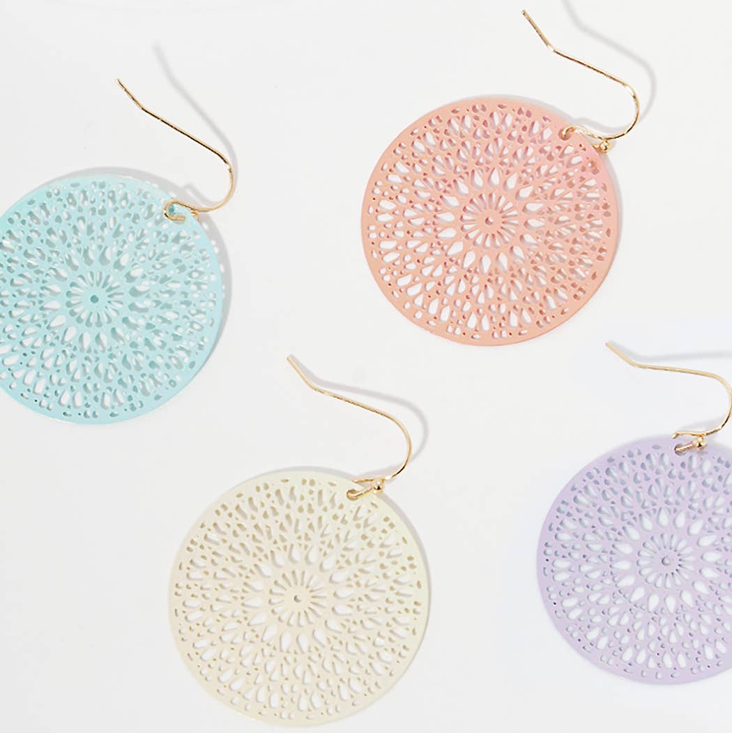 Brass Metal Round Shaped Hook Earrings