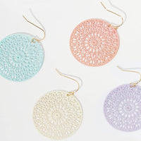 Brass Metal Round Shaped Hook Earrings