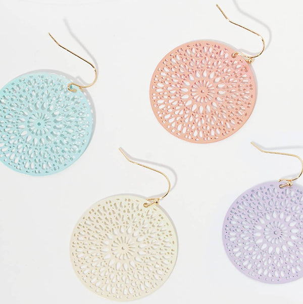 Brass Metal Round Shaped Hook Earrings